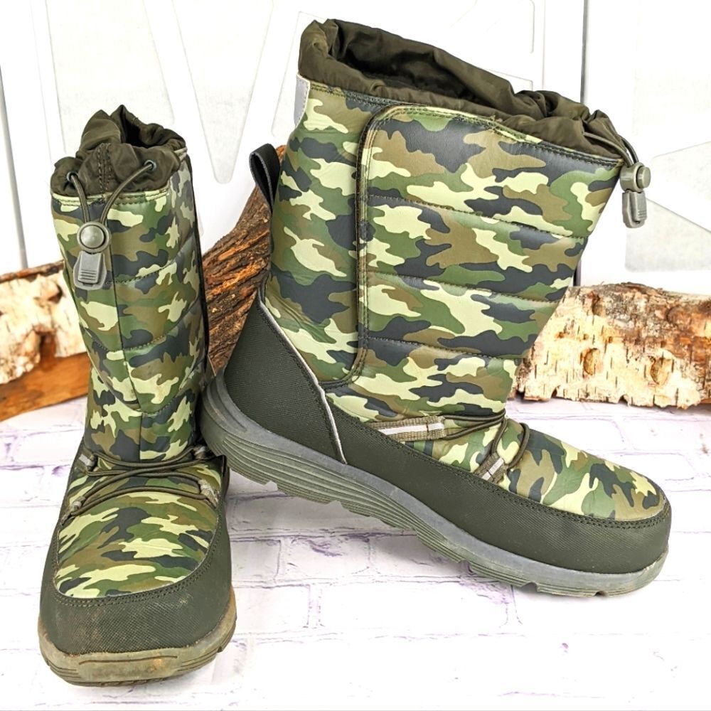 Lands End Snow Flurry Camouflage Insulated Winter Snow Boots